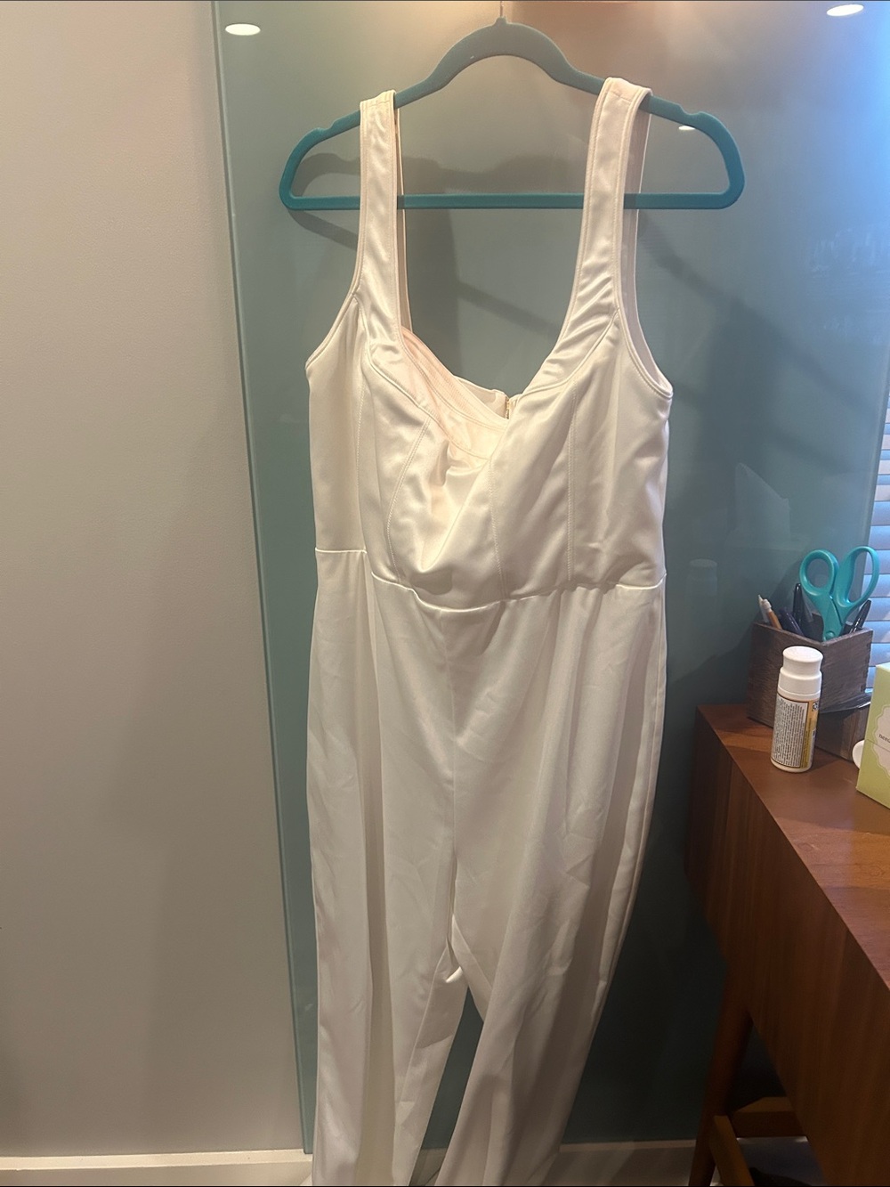 BHLDN White Sleeveless Full-Length Jumpsuit